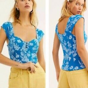 NWT Free People blue Vanessa tank, size M.